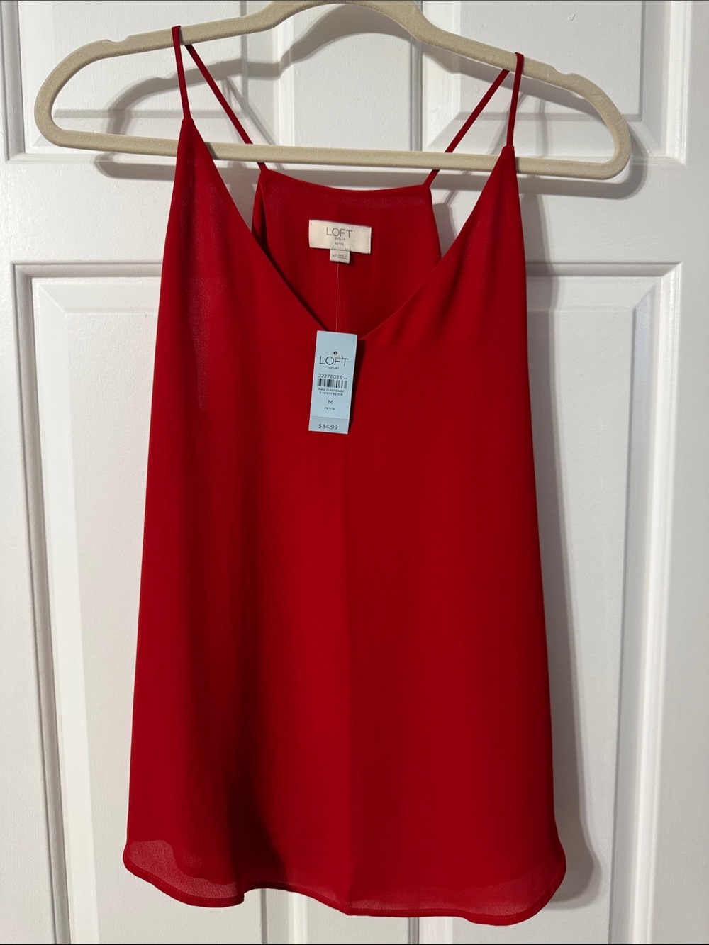 LOFT Red Spaghetti-Strap V-Neck Camisole